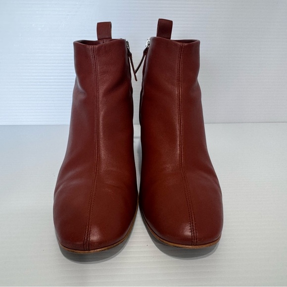 Everlane The Day Brick Red Soft Leather Booties Size 9 1/2 - Picture 5 of 11